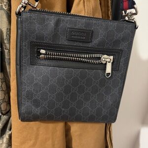 Gucci Black Monogram Messenger Bag
